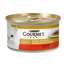 Κονσέρβα γάτας με κομματάκια σε σάλτσα σε διάφορες γεύσεις - Gourmet Gold 85g